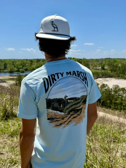 DIRTY MARSH MARSHALL ON DA RIVA T-SHIRT CHAMBRAY