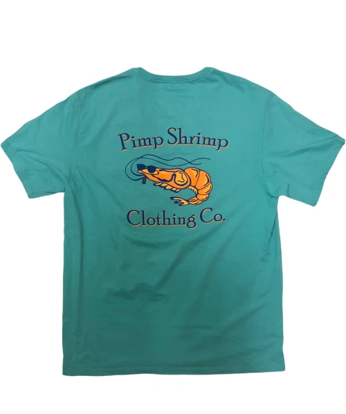 PIMP SHRIMP CLOTHING SEAFOAM LOGO T-SHIRT