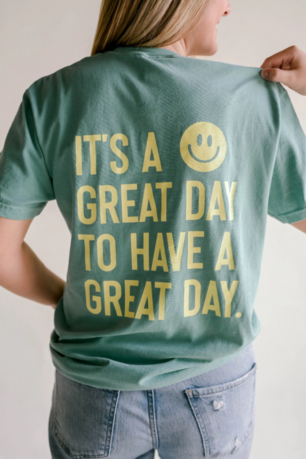 DEAR HEART IT'S A GREAT DAY TEE SEAFOAM