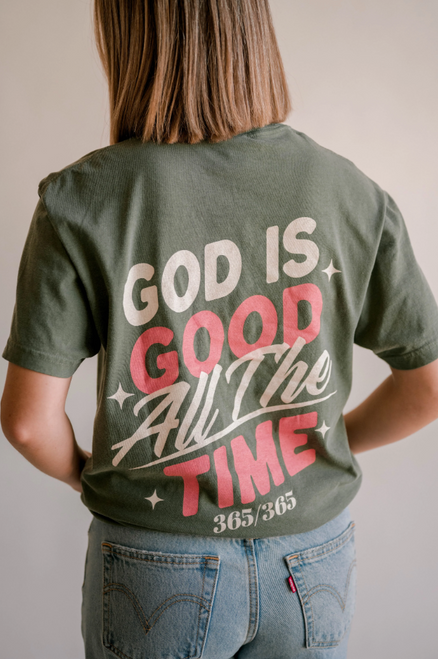 DEAR HEART GOD IS GOOD PKT TEE MOSS