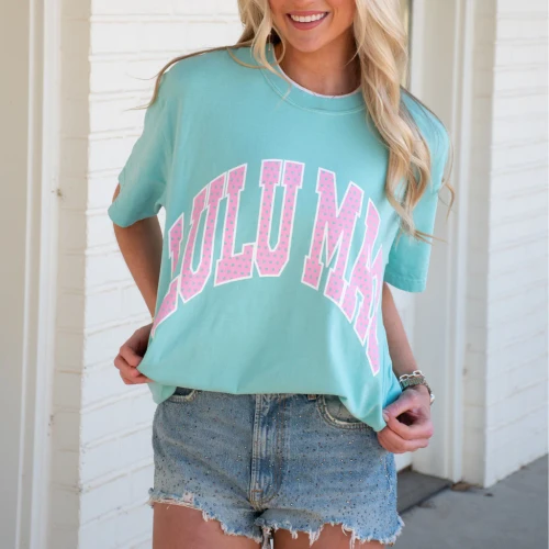LULU MAC POLKA DOT FP TEE CHALKY MINT/PINK POLKA DOT
