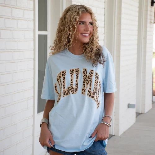 LULU MAC LEOPARD FP TEE CHAMBRAY/LEOPARD