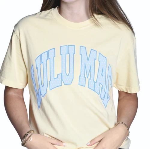 LULU MAC POLKA DOT FP TEE BUTTER/LIGHT BLUE POLKA DOT
