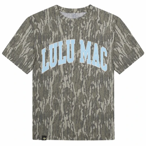 LULU MAC BOTTOMLAND CAMO TEE BOTTOMLAND CAMO/LIGHT BLUE
