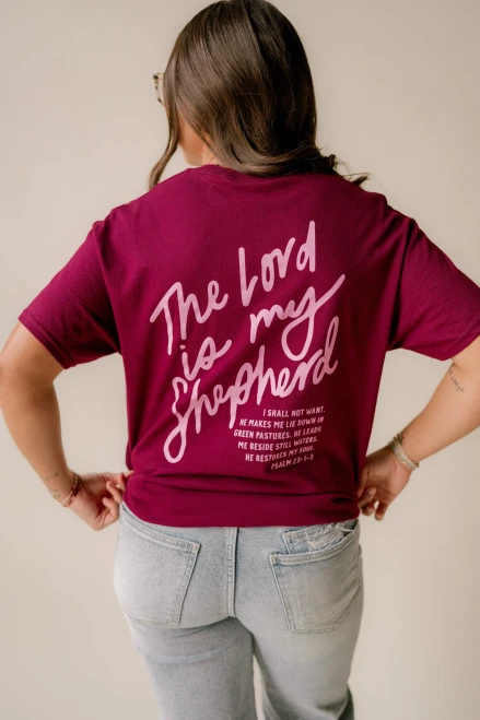 DEAR HEART LORD IS MY SHEPHERD TEE MAROON