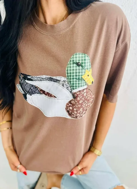 DASH FORWARD PATCHWORK MALLARD T-SHIRT ESPRESSO
