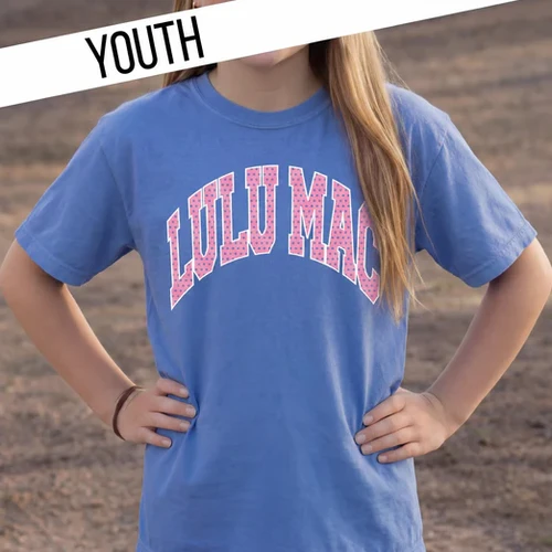 YOUTH LULU MAC POLKA DOT FP TEE FLO BLUE/PINK POLKA DOT