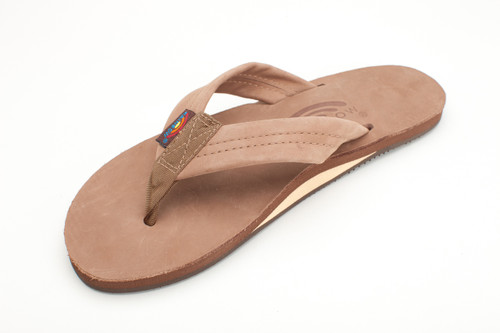 Rainbow Sandals Ladies Premier Leather Single Layer Dark Brown
