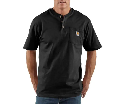 CARHARTT K87 HENLEY T-SHIRT BLACK
