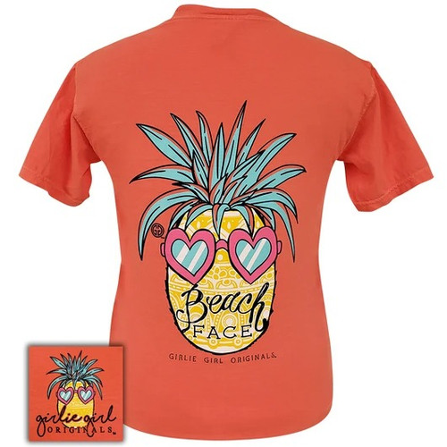 GIRLIE GIRL BEACH FACE COMFORT COLOR T-SHIRT BRIGHT SALMON
