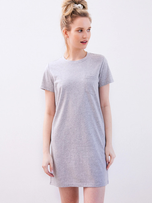 THREAD & SUPPLY KICK BACK DRESS HEATHER GREY