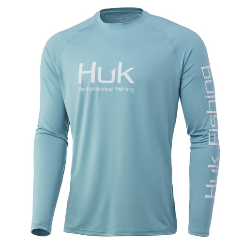 HUK PURSUIT VENTED LS T-SHIRT PORCELAIN BLUE