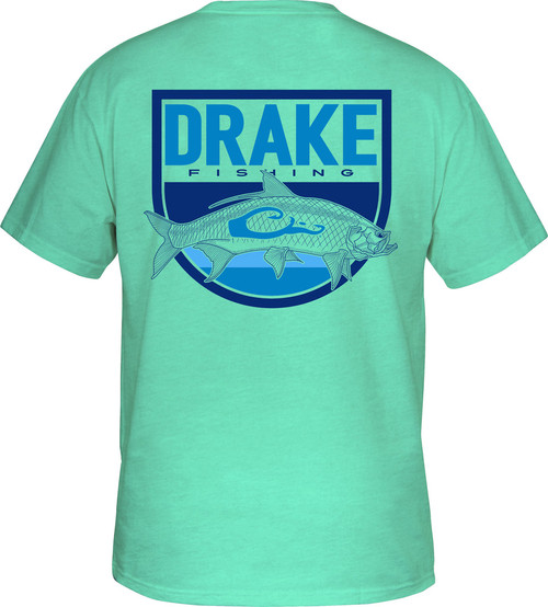 DRAKE TARPON SHIELD T-SHIRT MINT HEATHER