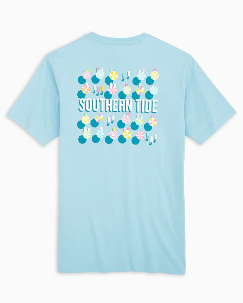 SOUTHERN TIDE UMBRELLA ROWS T-SHIRT AQUAMARINE
