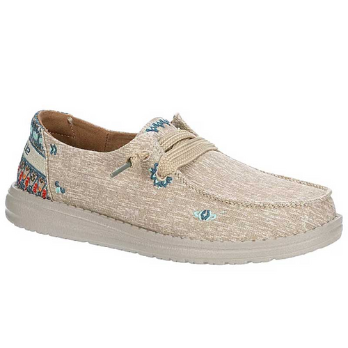 HEY DUDE WENDY CHAMBRAY JAVA SHOE NATURAL - Pee Dee Outfitters