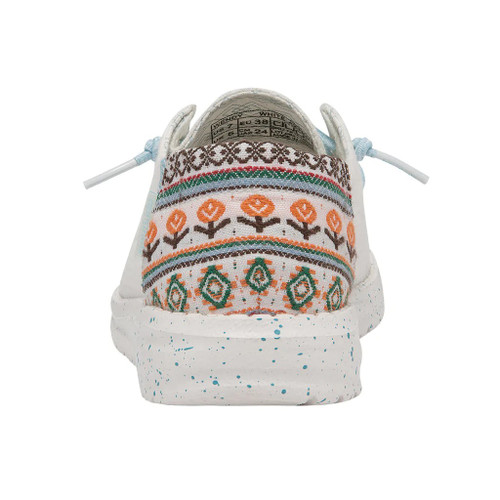 HEY DUDE WENDY AZTEC SHOE WHITE - Pee Dee Outfitters