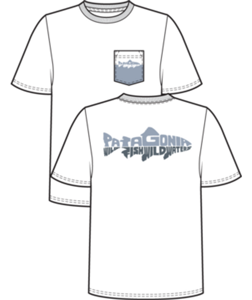 PATAGONIA M WILD WATERLINE PKT RESP-TEE WHITE