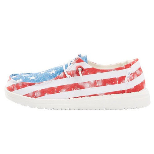 HEY DUDE WENDY STAR SPANGLE SHOE WHITE MULTI 