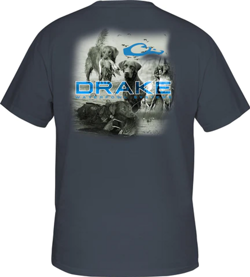 DRAKE 3 DOGS T-SHIRT DUSTY NAVY