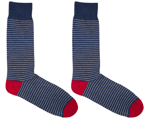 SIMPLY SOUTHERN PINK/NAVY STRIPE SOCK