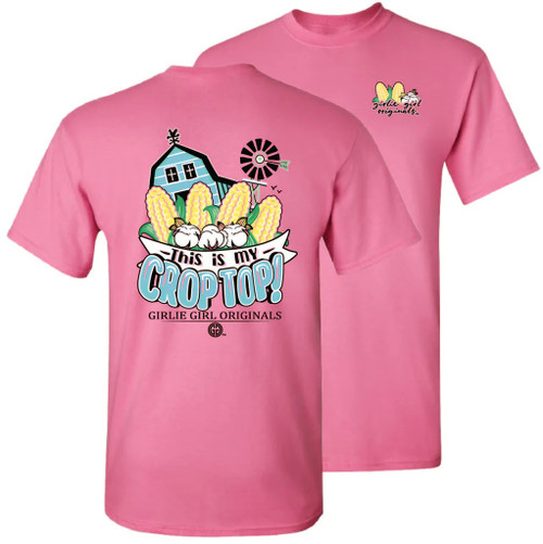 GIRLIE GIRL MY CROP TOP T-SHIRT AZALEA