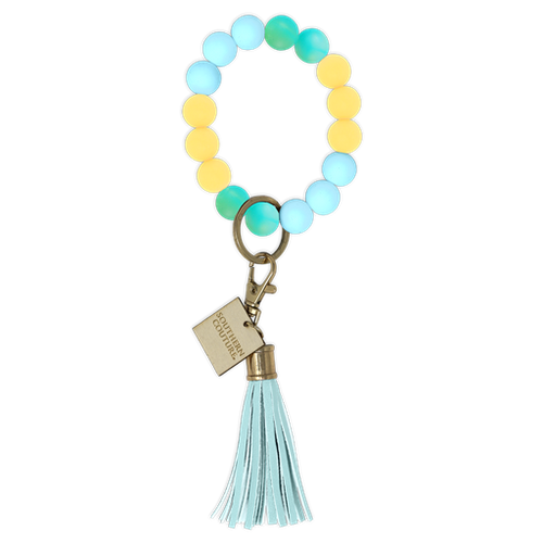 Silicone Beaded Bracelet Key Chain - Color Me Happy