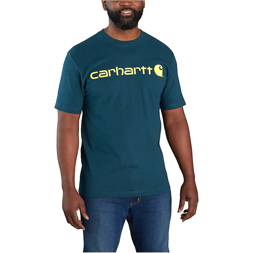 CARHARTT LOGO T-SHIRT NIGHT BLUE