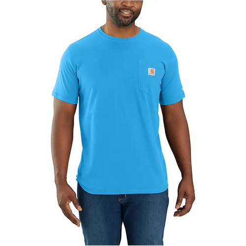 CARHARTT FORCE POCKET T-SHIRT AZURE BLUE