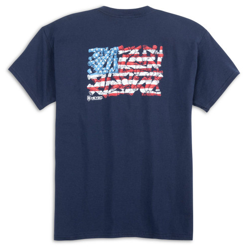 HEYBO DUCK CALL FLAG T-SHIRT NAVY