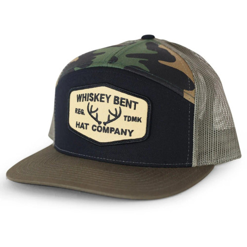 WHISKEY BENT RUT 7 PANEL BLACK/TAN HAT