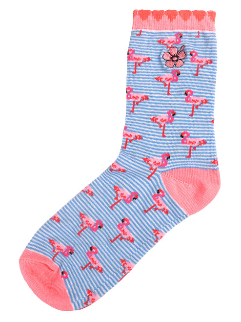 SIMPLY SOUTHERN RUFFLE SOCKS FLAMINGO