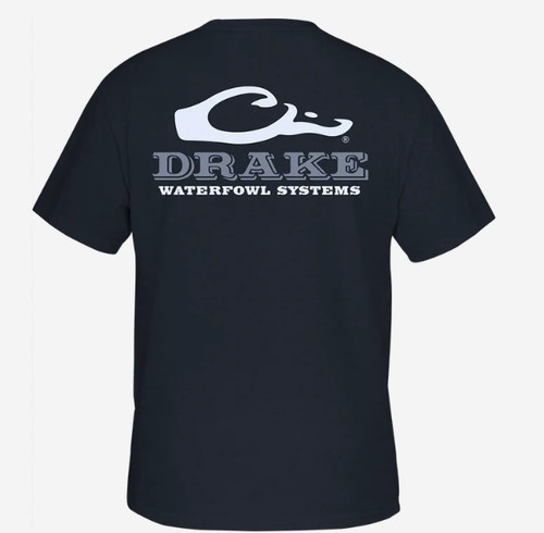 DRAKE WATERFOWL LOGO T-SHIRT INDIGO BLACK HEATHER