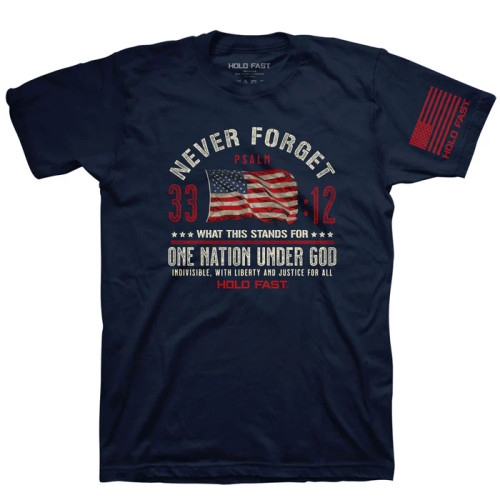 HOLD FAST NEVER FORGET T-SHIRT NAVY