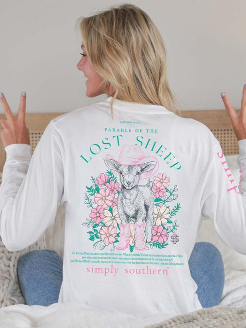 SIMPLY SOUTHERN SHEEP LS T-SHIRT WHITE