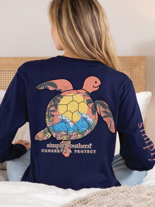 SIMPLY SOUTHERN TRACK TURTLE WAVES LS T-SHIRT ECLIPSE