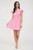 BLU PEPPER V NECK RUFFLE SLEEVE DRESS PINK
