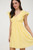 BLU PEPPER V NECK RUFFLE SLEEVE DRESS YELLOW
