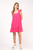 VERY J RUFFLE SLV LINEN DRESS HOT PINK
