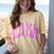 LULU MAC STRIPE FP TEE BUTTER/HOT PINK STRIPE