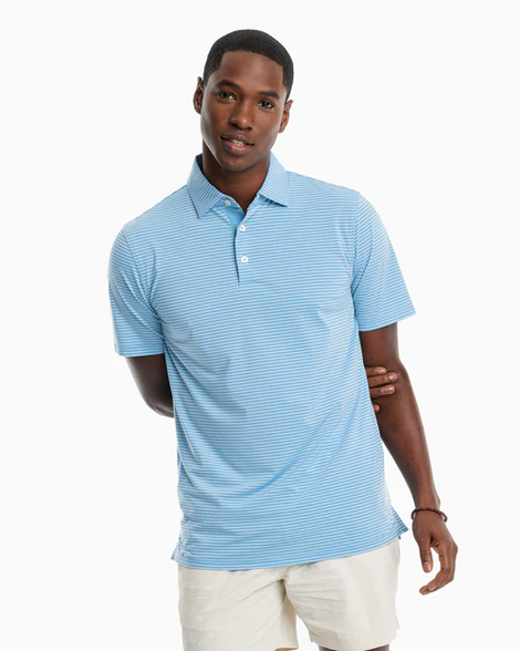 SOUTHERN TIDE BRRR EESE SHORES PERF POLO SKY BLUE - Pee Dee Outfitters