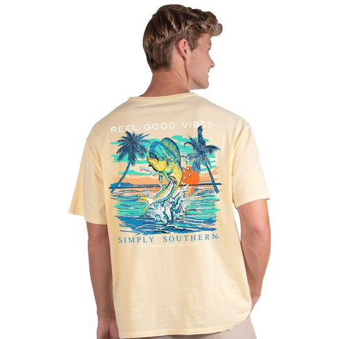SIMPLY SOUTHERN MEN BLOCK FISH T-SHIRT MIST - Pee Dee Outfitters
