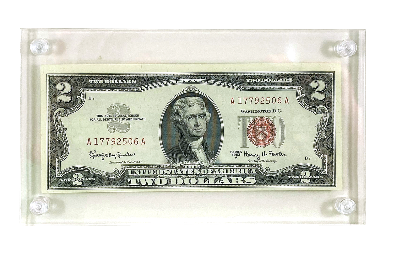 1928-1963 Two Dollar Note Red Seal $2 Bill F-AU 1928 Small Size Paper Currency 