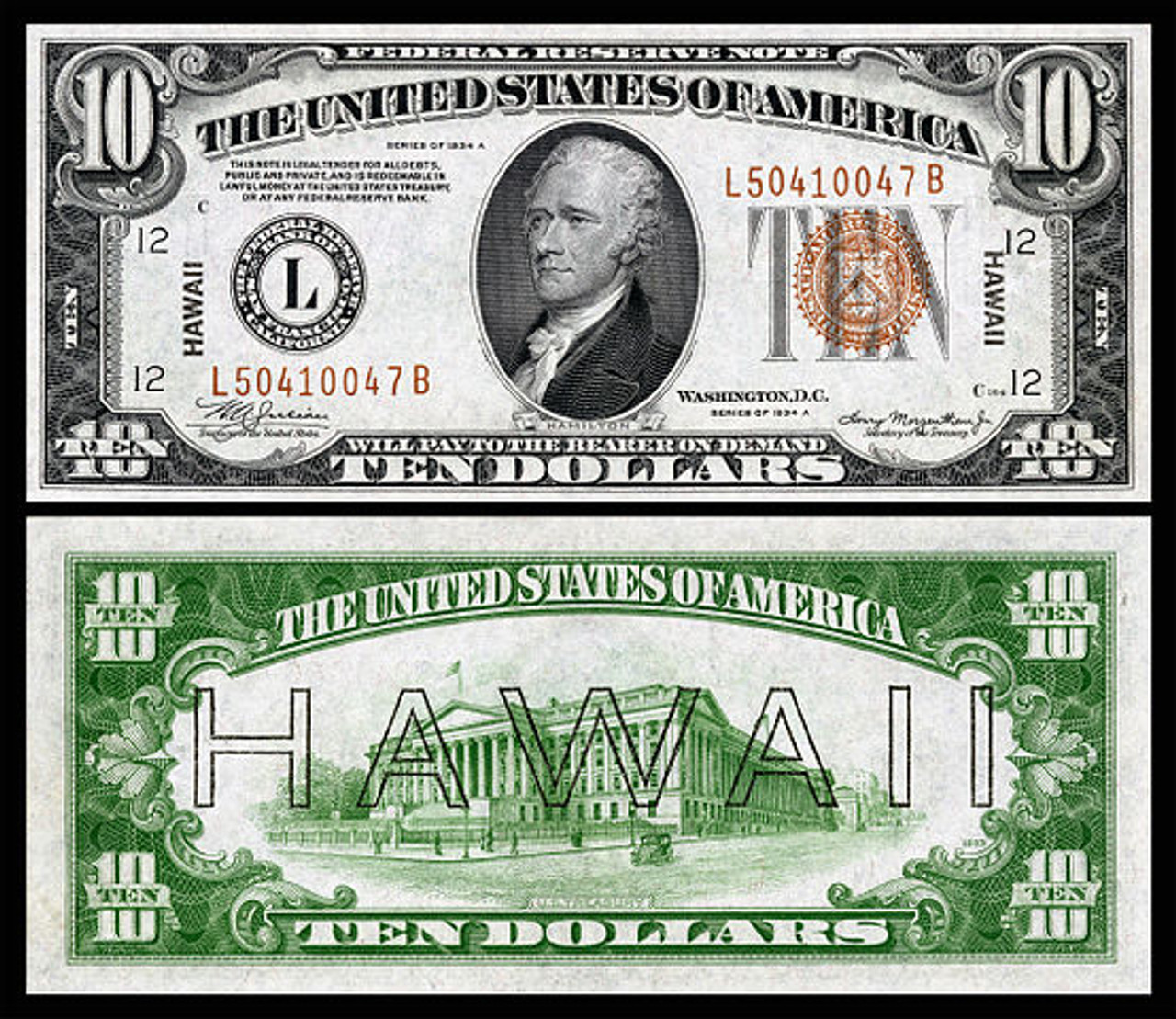  Eisenhower $10,000 Dollar Novelty Bill - 10 Count with