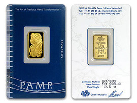 2.5 Gram Gold Bar (bar our choice) in pure gold bars