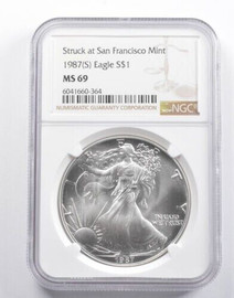 1987 (S) American Silver Eagle MS69