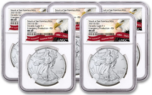 2021 (S) Silver Eagle Emergency Production - Lot of 20