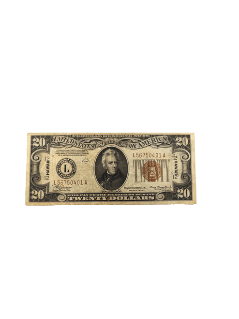 $20 Hawaii Overprint Note (Fine Condition)