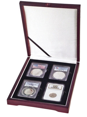 Five Coin Wood Display Box NGC or PCGS - Currency and Coin