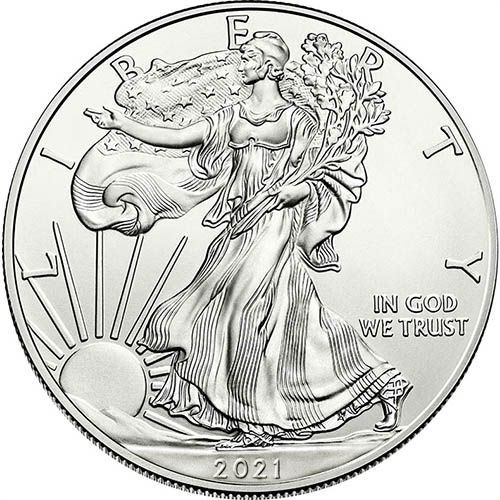 １枚　アメリカ イーグル銀貨2021 Type1 １オンス 2021 American Silver Eagle - Type 1 Brilliant Uncirculated