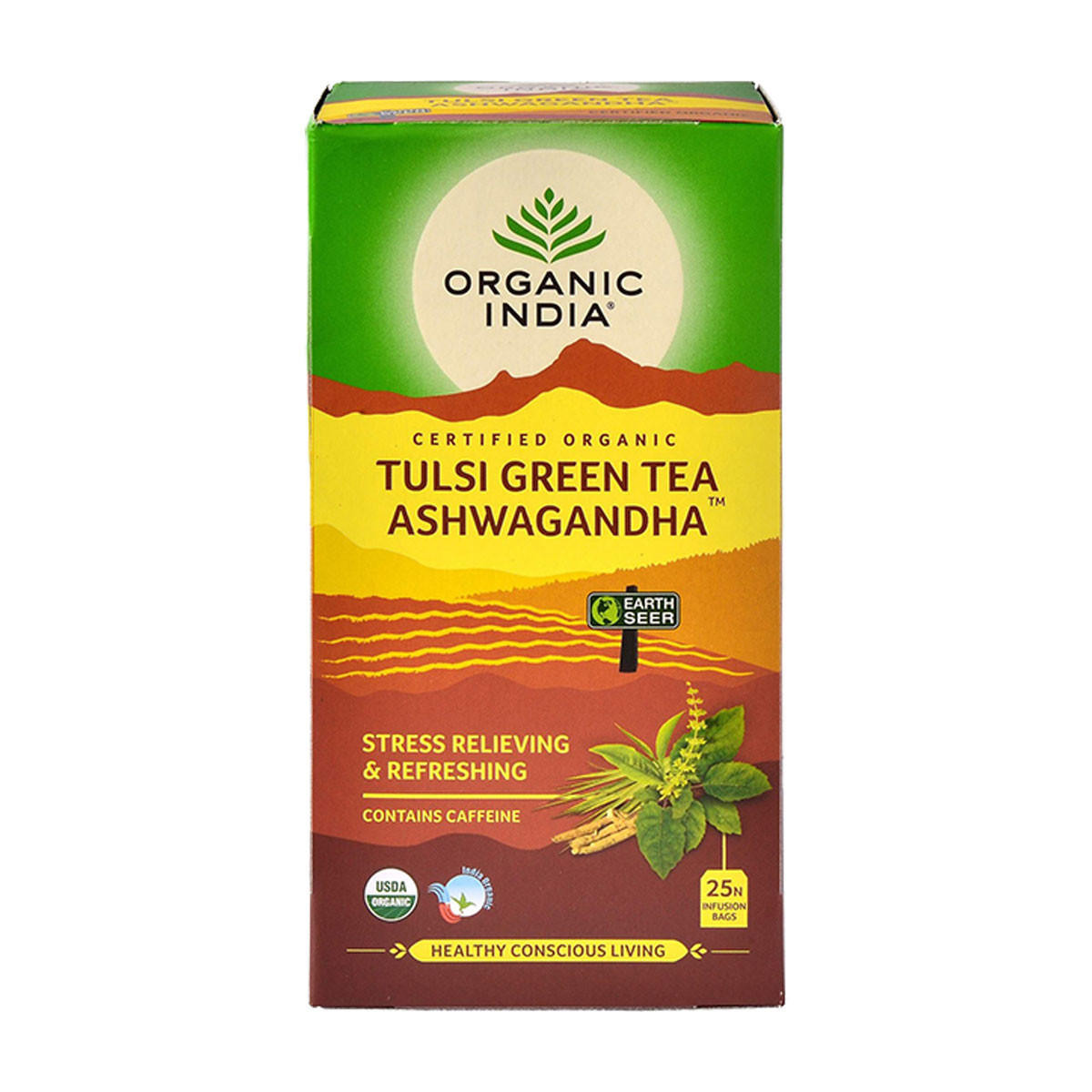Buy Tulsi Green Tea Ashwagandha by Organic India I HealthPost NZ